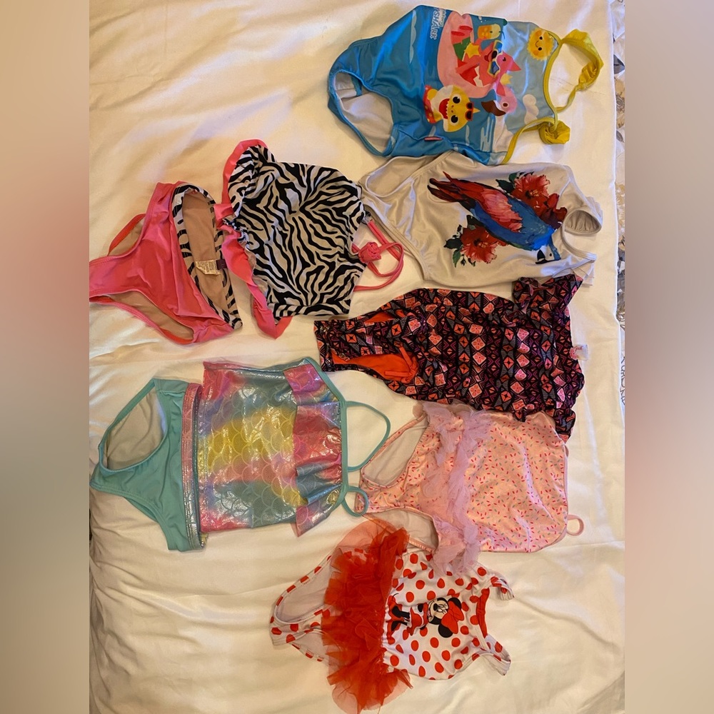 7 girls swim suits size 3t